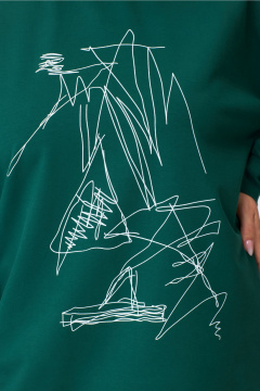 Двухпредметный комплект: свитшот и зауженные брюки из трикотажа STEFANY 2061-1 темно-зеленый - фото 4