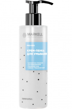 Пенка для умывания с гиалуроновой кислотой и молочной сывороткой 195 мл MARKELL PRO-BIO Крем-пенка для умывания - фото 1