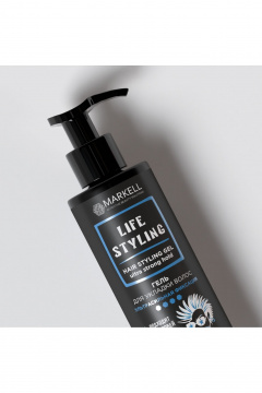 Гель для укладки волос с пантенолом и маслом макадамии 195 мл MARKELL #LIFESTYLING Гель для укладки волос Ультрасильная фиксация - фото 4