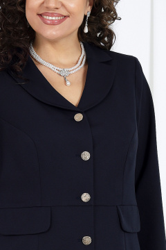 Нарядный костюм из жакета и юбки с воздушной отделкой Ninele 7483 синий - фото 5