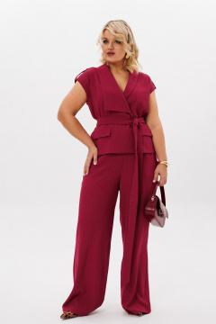 Комплект брюки и жилет из текстиля с эластичной резинкой LM К5022 бордо - фото 4