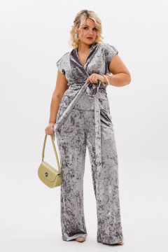 Серый комплект брюки и жилет на кажд DAY LM К5022 серый_бархат - фото 4