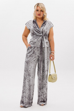 Серый комплект брюки и жилет на кажд DAY LM К5022 серый_бархат - фото 3