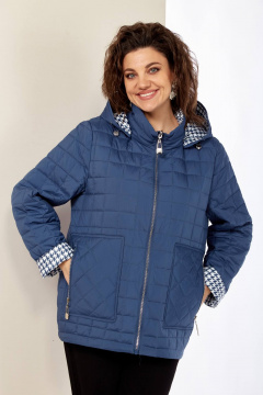 Двухсторонняя демисезонная куртка с капюшоном и функциями Shetti 2182 джинс - фото 3