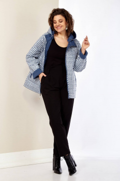 Двухсторонняя демисезонная куртка с капюшоном и функциями Shetti 2182 джинс - фото 5