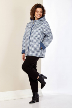 Двухсторонняя демисезонная куртка с капюшоном и функциями Shetti 2182 джинс - фото 4