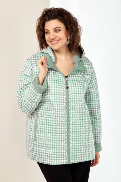 Двухсторонняя демисезонная куртка с ярким принтом и молнией Shetti 2182 фисташка - фото 4