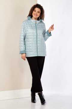 Двухсторонняя демисезонная куртка с прорезными карманами и капюшоном Shetti 2182 ментол - фото 4