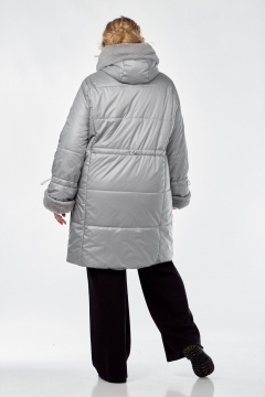 Демисезонное пальто полуприлегающего силуэта из плащёвой ткани Диомант 2040 серый - фото 5