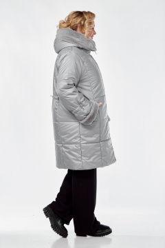 Демисезонное пальто полуприлегающего силуэта из плащёвой ткани Диомант 2040 серый - фото 4