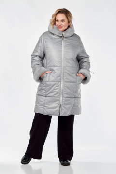 Демисезонное пальто полуприлегающего силуэта из плащёвой ткани Диомант 2040 серый - фото 1