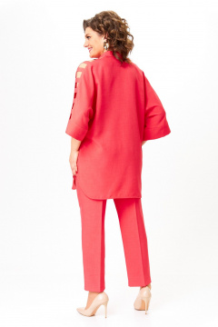 Костюм из текстиля с рубахой и брюками ANASTASIA MAK 1235 рубиновый - фото 4