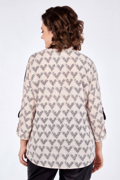 Мультиколор блуза прямого силуэта с рукавом 3/4 и воротником Matini 4.1761 - фото 4