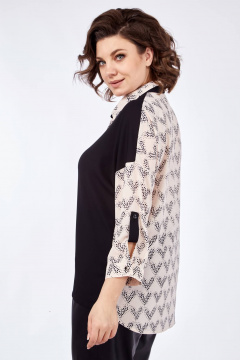 Мультиколор блуза прямого силуэта с рукавом 3/4 и воротником Matini 4.1761 - фото 3