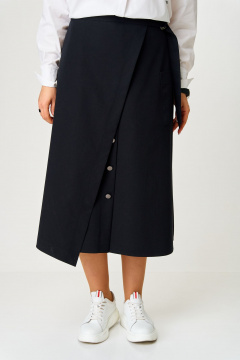 Блуза и юбка с воротником и складками Aira Style 24119 бело-черный - фото 4