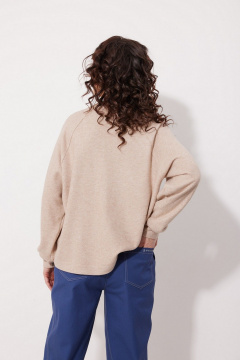 Розовый джемпер из мягкого трикотажа с декоративным элементом MG Wear 2249 бежевый - фото 2