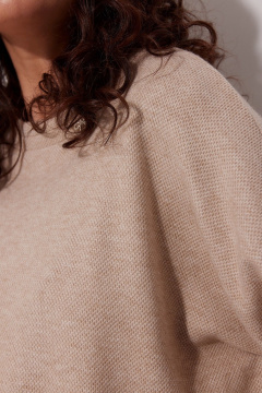 Элегантный джемпер из вискозы с бантиком на горловине MG Wear 2250 бежевый - фото 3