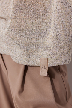 Мягкий джемпер из трикотажа с декоративным низом MG Wear 2252 бежевый_меланж - фото 3