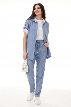 Блуза, брюки, футболка Твой имидж 2103 небесно-голубой - фото 5