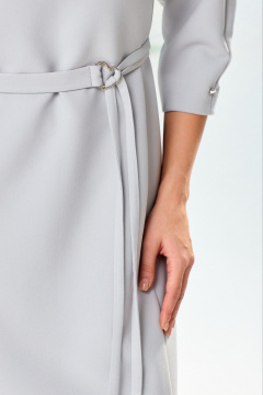 Демисезонное серое платье из текстиля с поясом Laikony L-082 серое - фото 5