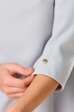 Демисезонное серое платье из текстиля с поясом Laikony L-082 серое - фото 3