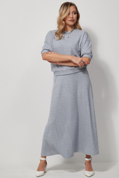 Костюм из вискозы с джемпером и юбкой макси AMUARt 1028-1 голубой - фото 2