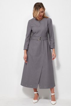 Джинсовое платье с карманами и съемным поясом AMUARt 1035 джинс,серый - фото 4