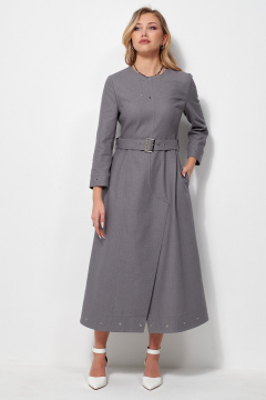 Джинсовое платье с карманами и съемным поясом AMUARt 1035 джинс,серый - фото 3