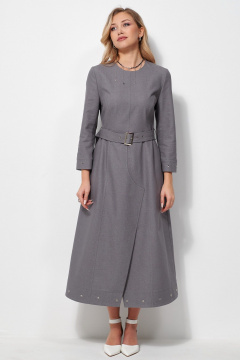 Джинсовое платье с карманами и съемным поясом AMUARt 1035 джинс,серый - фото 2