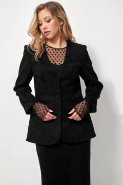 Пиджак из вискозы с басками на каждый день AMUAR 1041 черный - фото 5