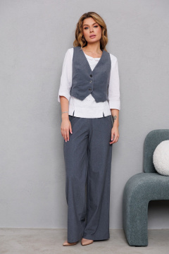 Брюки из замшеобразной ткани с широкой резинкой AMORI 5210 графит - фото 2