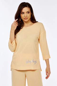 Женская блуза из текстиля с воланами и разрезами по бокам Abbi 4052 - фото 5