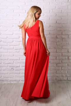 Платье с запахом для вечерних выходов и мероприятий Avila 0632 красный - фото 4