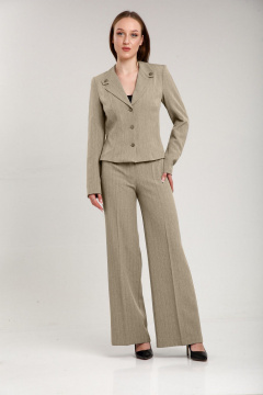 Деловой костюм бежевый брюки и жакет полуприлегающий Fortuna ШЖ 303 беж - фото 1