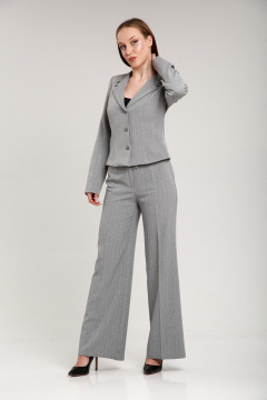 Костюм женский деловой брюки и жакет полуприлегающий Fortuna ШЖ 303 серый - фото 3