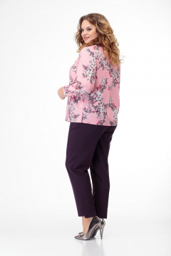 Блуза прямого силуэта с цветочным принтом, демисезон Anelli 730 сакура - фото 5