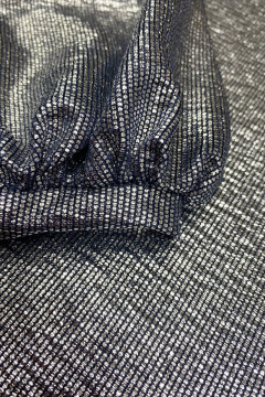 Платье из металлизированного трикотажа на подкладке, длиной 86 см LadisLine 1302 серебро_на_синем - фото 4