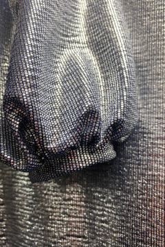 Платье из металлизированного трикотажа на подкладке, длиной 86 см LadisLine 1302 серебро_на_синем - фото 3