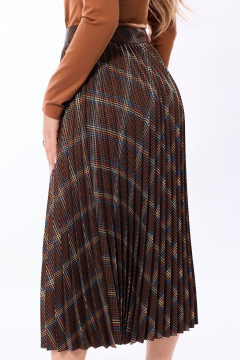 Демисезонная блуза и юбка плиссированные со складками Golden Valley 6679-1 коричневый - фото 3