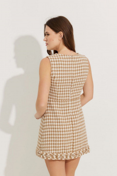 Летнее полуприлегащее платье с бахромой на низу Svetlana-Style 2112 бежевый - фото 2