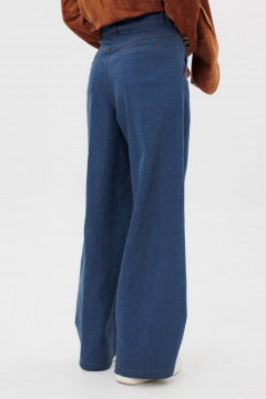 Демисезонные джинсы wide leg с расклешенными штанинами Fantazia Mod 5087 - фото 3