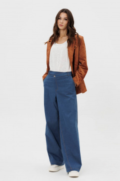 Демисезонные джинсы wide leg с расклешенными штанинами Fantazia Mod 5087 - фото 1