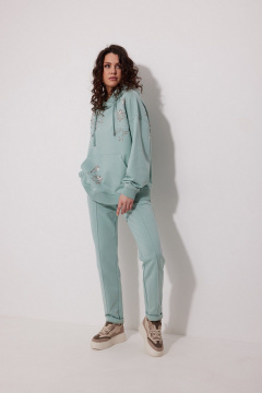 Удобные брюки спортивные из трикотажа с боковыми карманами MG Wear 4103 полынь - фото 3