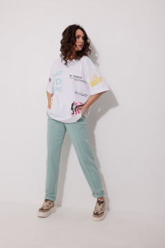 Удобные брюки спортивные из трикотажа с боковыми карманами MG Wear 4103 полынь - фото 4