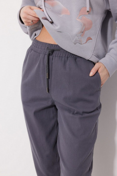 Брюки бананы зауженные к низу с лампасами MG Wear 4136 серый - фото 3