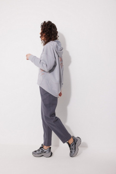 Брюки бананы зауженные к низу с лампасами MG Wear 4136 серый - фото 2