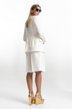 Демисезонный костюм женский жакет и шорты в стиле кэжуал SILVERSPICE S-1530 молоко - фото 2
