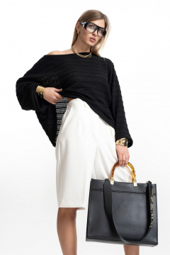 Шорты-бермуды свободного кройя с карманами и поясом SILVERSPICE S-3309-1 молоко - фото 5