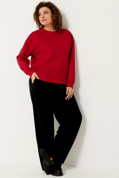 Свободный демисезонный свитшот из трикотажа для повседневных образов BegiModa 4116 алый - фото 5