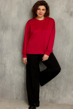 Свободный демисезонный свитшот из трикотажа для повседневных образов BegiModa 4116 алый - фото 1
